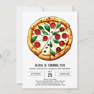 Invitation Pizzas modifiable en pied de page
