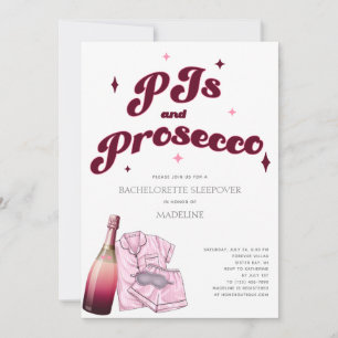 Invitation PJ et Prosecco Pajamas Bachelorette Party