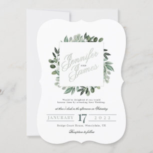 Invitation Place de verdure, bouquet aquarelle verdure