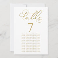 Placement des invités de mariage Papier doré Éléga