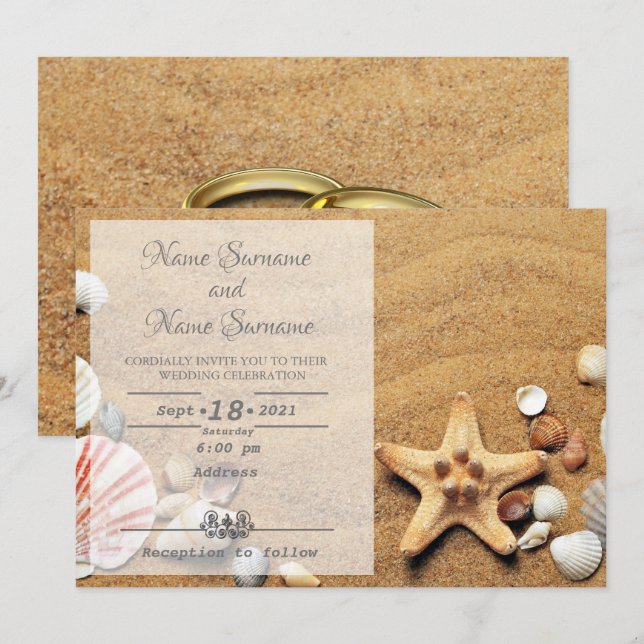 Invitation Plage (Devant / Derrière)