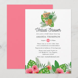 Invitation Plage Aloha Luau Virtuelle Enterrement de Vie de J