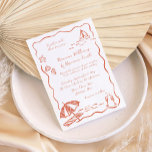 Invitation Plage amusante Rouge Whimsical Croquis main tiré M<br><div class="desc">Faites plaisir à vos invités pour votre journée spéciale avec cette invitation fantaisiste et élégante de mariage sur la plage! Doté de simples croquis originaux dessinés à la main de coquillages, de vagues et de charme côtier, ce design apporte une énergie ludique à votre célébration. Une police de script et...</div>