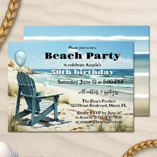 Invitation Plage Anniversaire Adulte Summer Cocktail Party