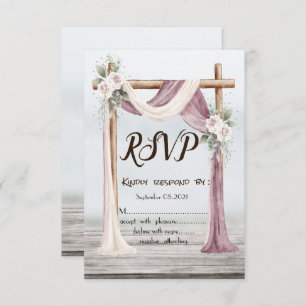 Invitation Plage Arbor Fleurs Mariage RSVP