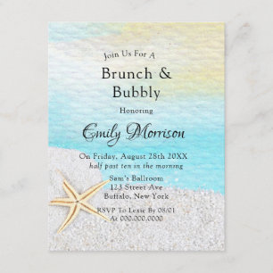 Invitation Plage balnéaire Brunch de sable blanc et bubbly