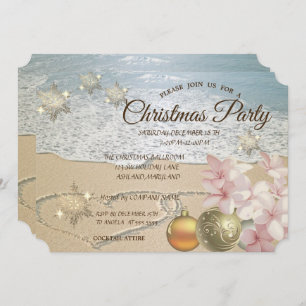 Invitation Plage, Boules de Noël, Plumeria Corporate Party