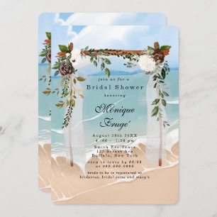 Invitation Plage Canopée Floral Fête des mariées tropicale