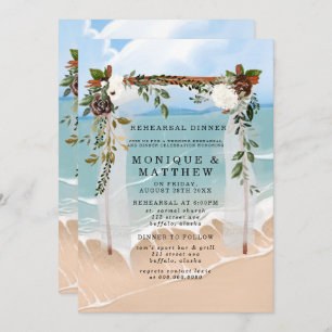 Invitation Plage Canopée Floral Tropical Dîner de répétition