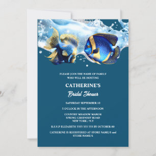 Invitation Plage corail de poissons sous la mer