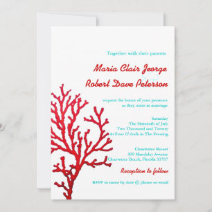 Invitation Plage de Coral moderne Destination Mariage Invitat