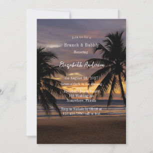 Invitation Plage de coucher de soleil romantique Brunch & Bub