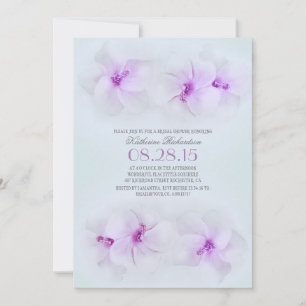 Invitation plage de fleurs violettes douche nuptiale