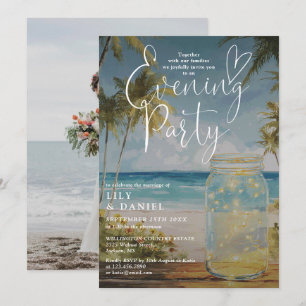 Invitation Plage de Fugue Pot Mason Soirée Photo