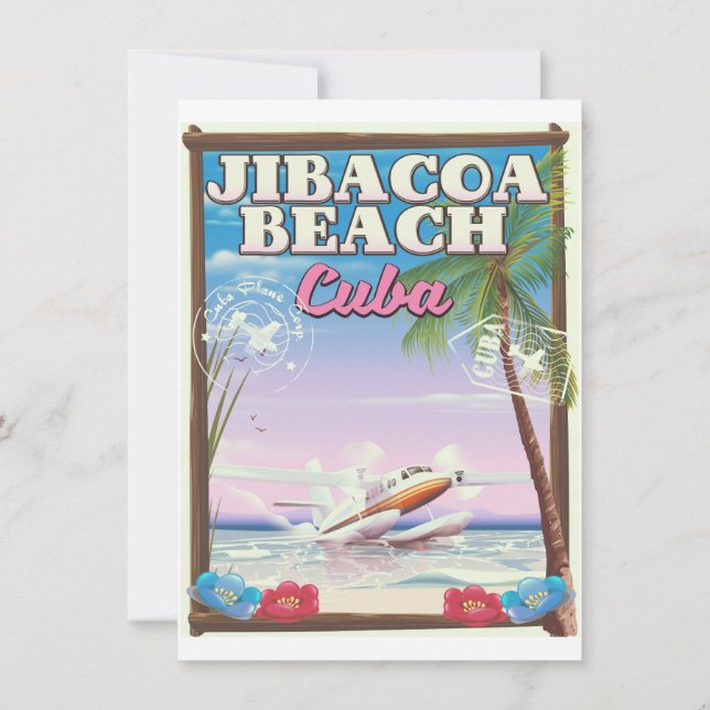 Invitation Plage de Jibacoa Cuba affiche de voyage (Dos)