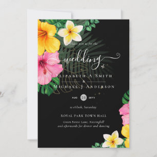 Invitation Plage de Paradise Tropical Mariage Florales vibran