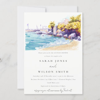 Invitation Plage De Sable Côtier Plage De Mer Rocheuse Couple
