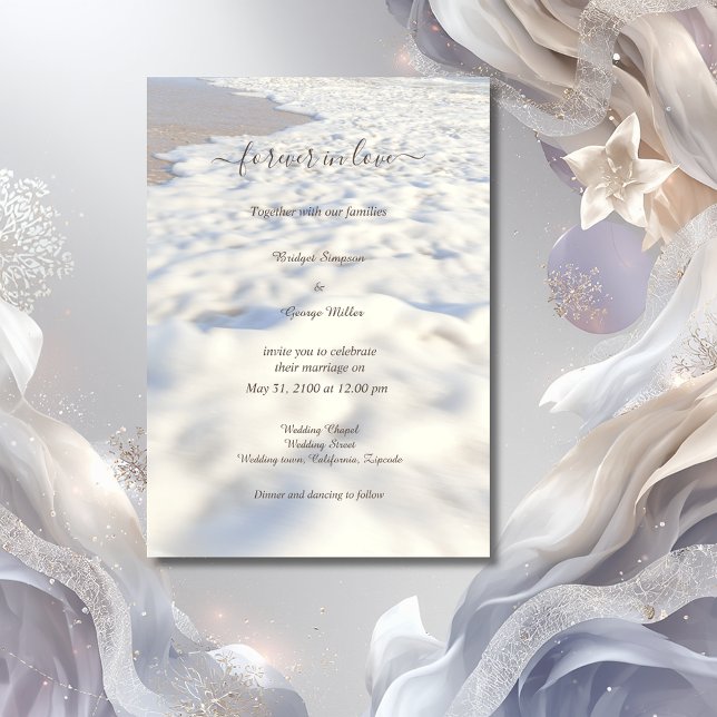 Invitation plage de sable romantique beige vibes mariage côti (Créateur téléchargé)