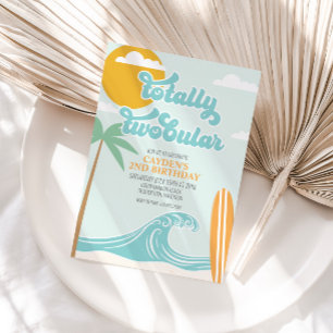 Invitation Plage de Surf de plage à deux tublars 2e anniversa