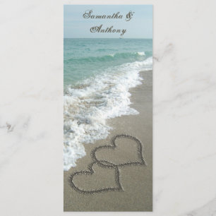 Invitation Plage Destination Mariage Invitation, 2 Coeurs