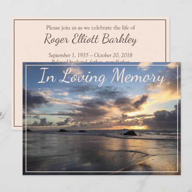 Invitation Plage et nuages à l'invitation de cérémonie (Devant / Derrière)