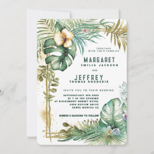 Invitation Plage Exotique Palm Tree Summer Plage Florale Mari