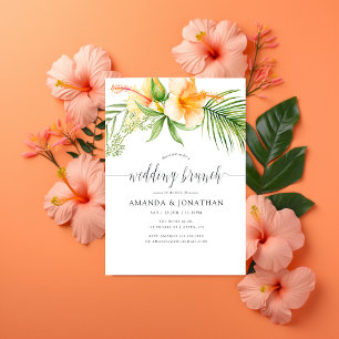 Invitation Plage florale tropicale exotique Brunch de mariage