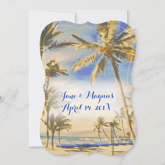 Invitation Plage hawaïenne vintage de PixDezines/cobalt (Devant)