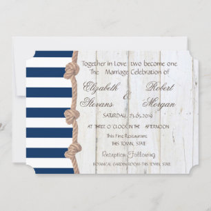 Invitation Plage Mariage de la corde marine, Stripes, Invitat