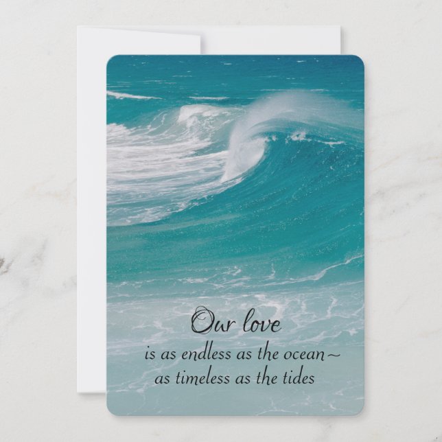 Invitation Plage Mariage Ocean Wave (Devant)
