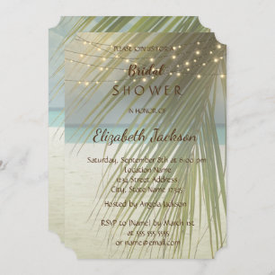 Invitation Plage Mariage Palm Fête des mariées Feuille