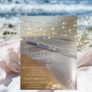 Invitation Plage Mariage Seashell String Fête des mariées