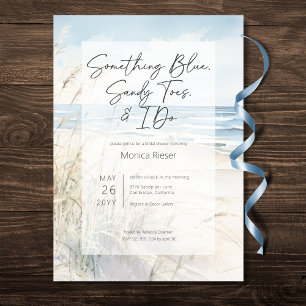 Invitation Plage moderne Quelque chose de bleu Fête des marié
