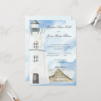 Invitation Plage nautique avec phare