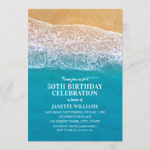 Invitation Plage Océan Balnéaire Destination Nautique Anniver