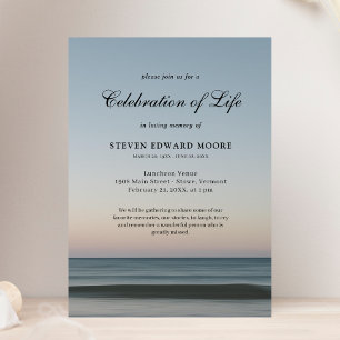 Invitation Plage Océan Eau Célébration de la vie Gris Bleu da