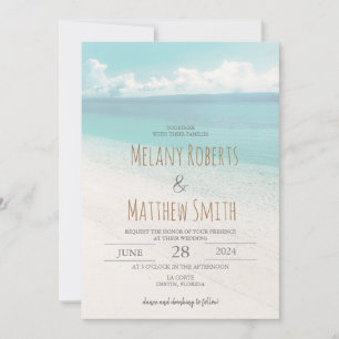 Invitation Plage Océan Plage Balnéaire Plage à thème Mariage
