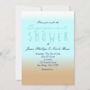 Invitation Plage Ombre Élégant Lavis de Mariage