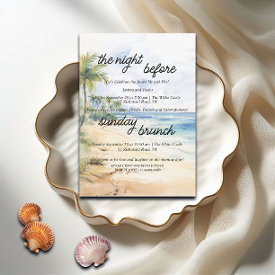 Invitation Plage Palm Trees Répétition Dîner & Dimanche Brunc