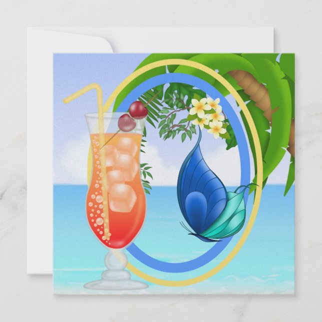 Invitation Plage Paradisiaque (Devant)