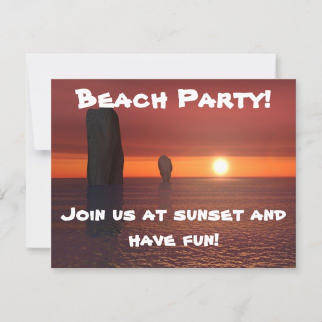 Invitation Plage Party ! (Devant)
