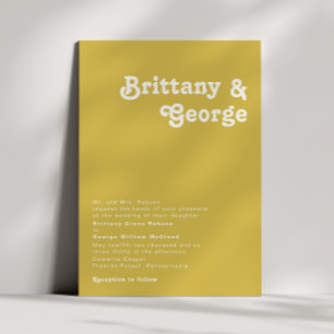 Invitation Plage Retro   Mariage traditionnel or