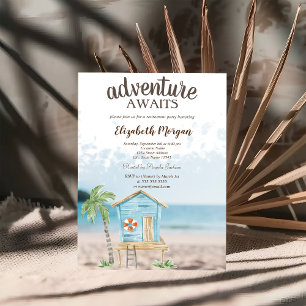 Invitation Plage, Sable, Fête de retraite de la maison de pla