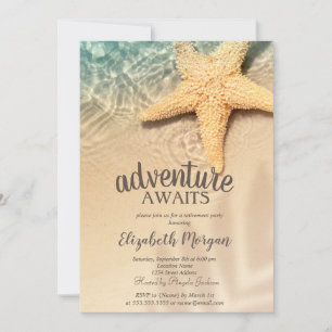 Invitation Plage, Sable, Sea Star Retraite Party