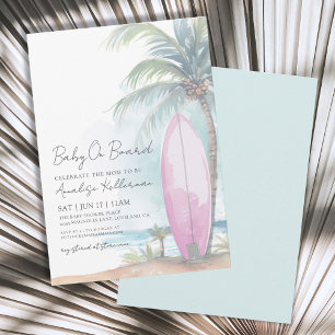 Invitation Plage Surf Baby À Bord Baby shower D'Été