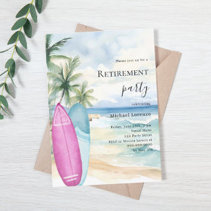 Invitation Plage surf partie de retraite tropicale