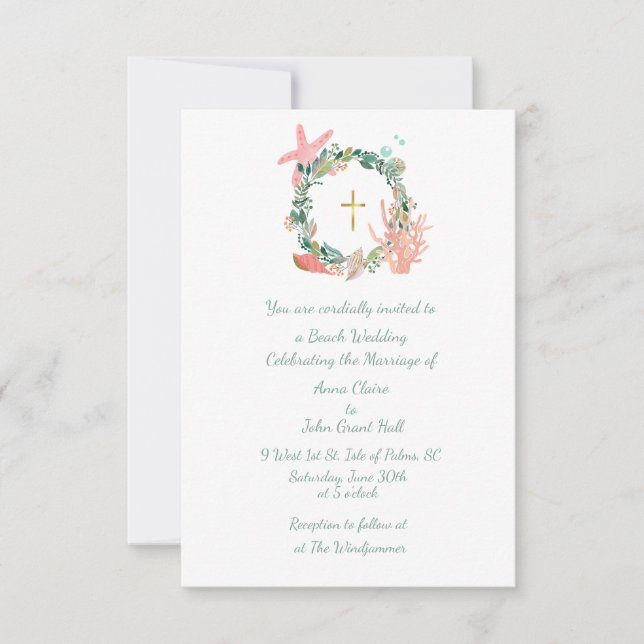 Invitation Plage thème Cross, Mariage nautique, Christian (Devant)