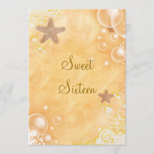 Invitation Plage thème mariage anniversaire corail