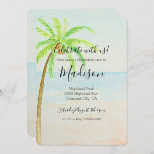 Invitation Plage Tropical Palm Tree