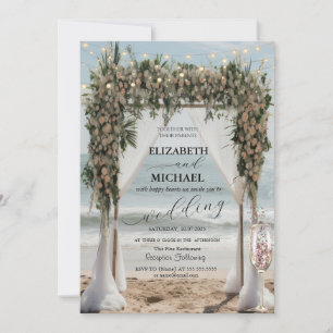 Invitation Plage tropicale Arbor floral